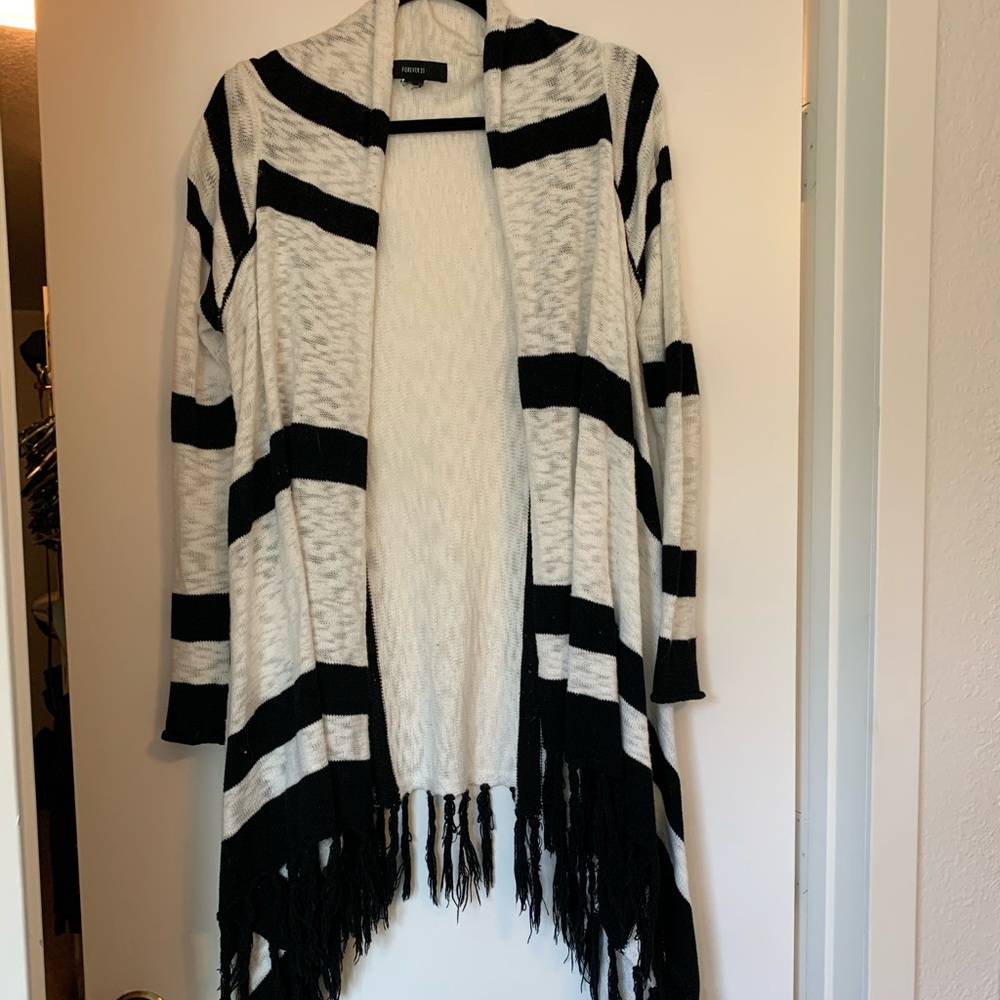 Black and white cardigan